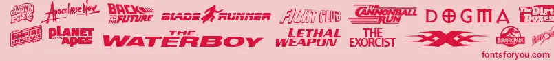 Moviegallery Font – Red Fonts on Pink Background