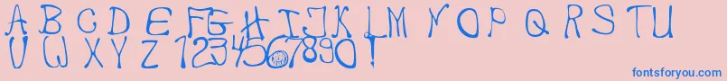 MyHandwriting Font – Blue Fonts on Pink Background