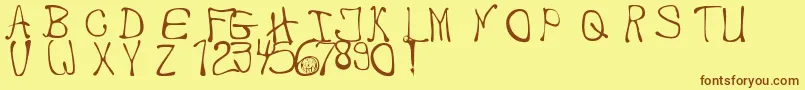 MyHandwriting Font – Brown Fonts on Yellow Background