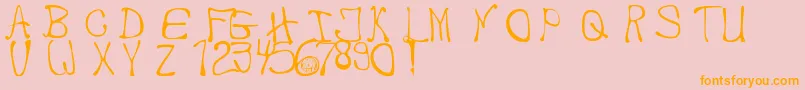 MyHandwriting Font – Orange Fonts on Pink Background