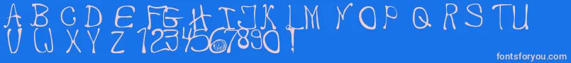 MyHandwriting Font – Pink Fonts on Blue Background