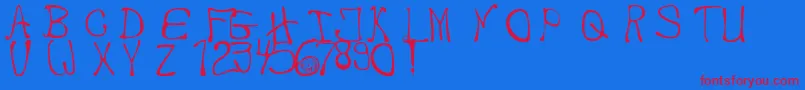 fuente MyHandwriting – Fuentes Rojas Sobre Fondo Azul