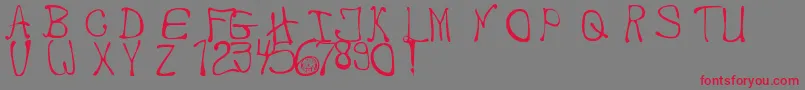 MyHandwriting-fontti – punaiset fontit harmaalla taustalla