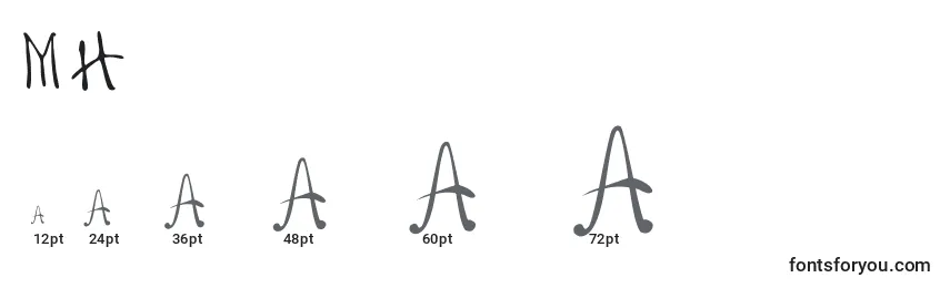 MyHandwriting Font Sizes