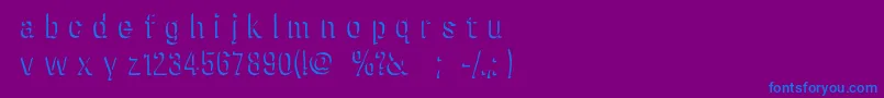 Chiratype-Schriftart – Blaue Schriften auf violettem Hintergrund