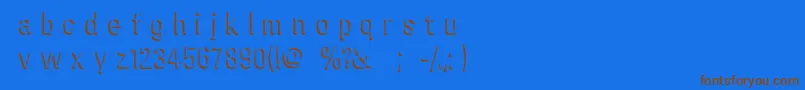 フォントChiratype – 茶色の文字が青い背景にあります。