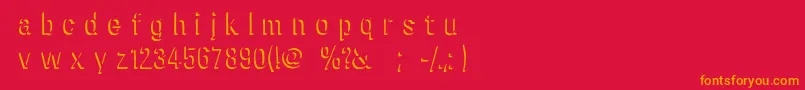 フォントChiratype – 赤い背景にオレンジの文字