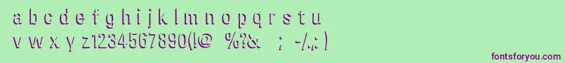 フォントChiratype – 緑の背景に紫のフォント