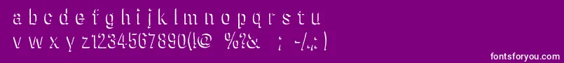Chiratype-Schriftart – Weiße Schriften auf violettem Hintergrund