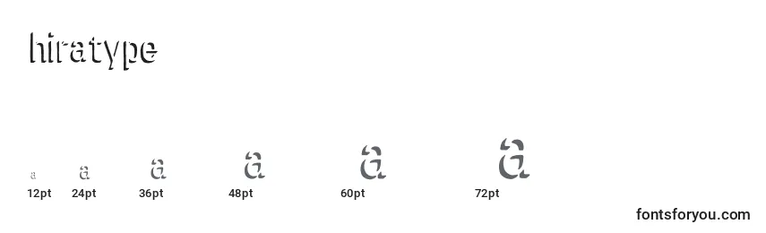 Размеры шрифта Chiratype