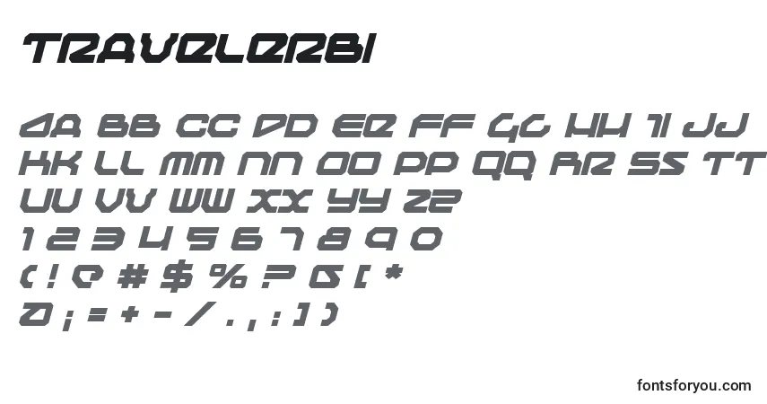 Шрифт Travelerbi – алфавит, цифры, специальные символы