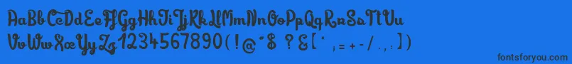Шрифт Limonadedecamomille – чёрные шрифты на синем фоне