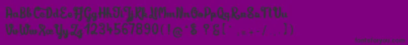 フォントLimonadedecamomille – 紫の背景に黒い文字