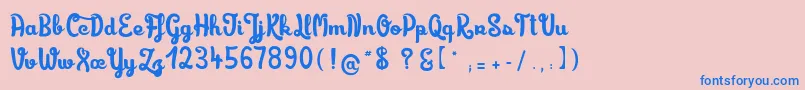 Limonadedecamomille Font – Blue Fonts on Pink Background