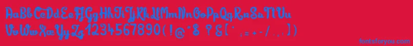 Limonadedecamomille Font – Blue Fonts on Red Background