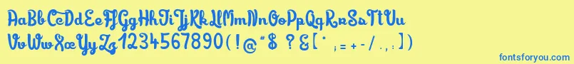 Limonadedecamomille Font – Blue Fonts on Yellow Background