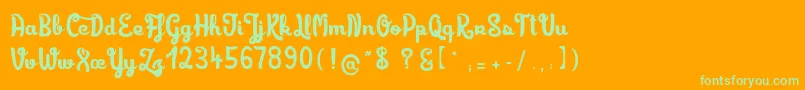 Limonadedecamomille Font – Green Fonts on Orange Background