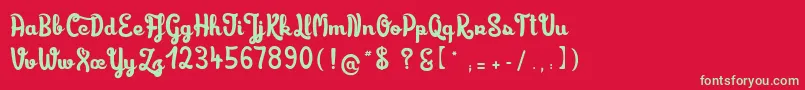 Limonadedecamomille Font – Green Fonts on Red Background