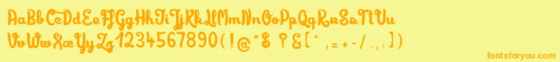 Limonadedecamomille-Schriftart – Orangefarbene Schriften auf gelbem Hintergrund