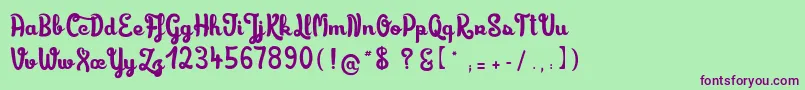 Limonadedecamomille Font – Purple Fonts on Green Background