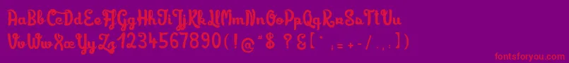 Limonadedecamomille-Schriftart – Rote Schriften auf violettem Hintergrund