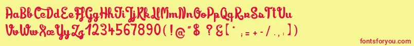 Limonadedecamomille Font – Red Fonts on Yellow Background