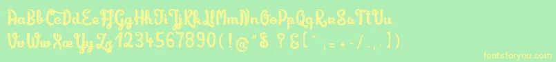 Limonadedecamomille Font – Yellow Fonts on Green Background