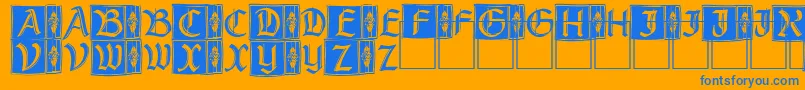 More about RustickCapitals Font RustickCapitals Font – Blue Fonts on Orange Background
