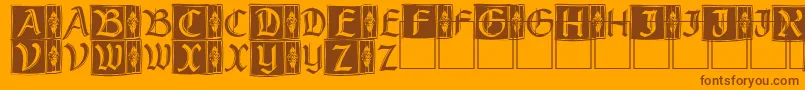 RustickCapitals Font – Brown Fonts on Orange Background