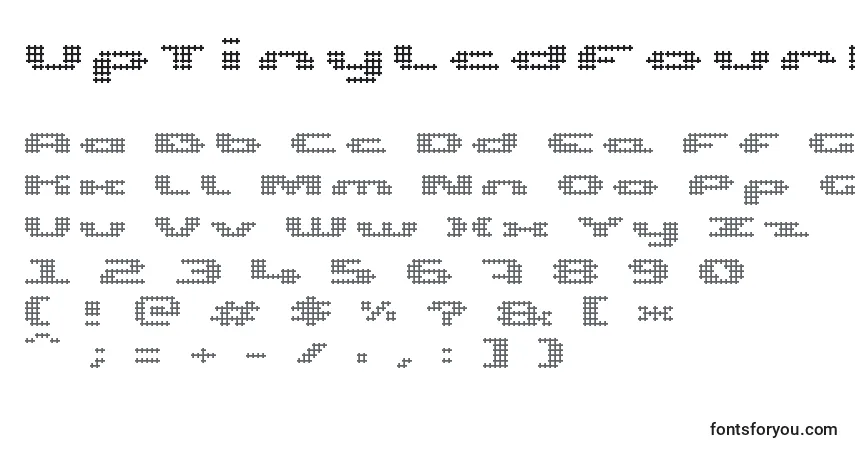 Schriftart UpTinyLcdFourDecocLight – Alphabet, Zahlen, spezielle Symbole