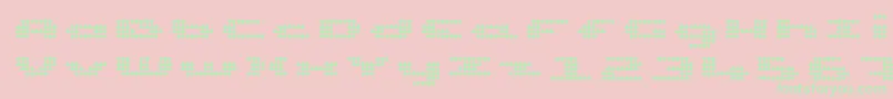 UpTinyLcdFourDecocLight Font – Green Fonts on Pink Background