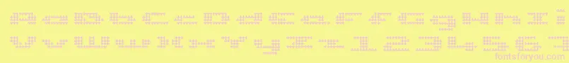 UpTinyLcdFourDecocLight Font – Pink Fonts on Yellow Background