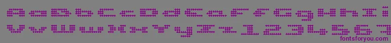 UpTinyLcdFourDecocLight Font – Purple Fonts on Gray Background