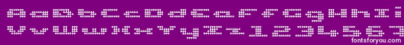 UpTinyLcdFourDecocLight Font – White Fonts on Purple Background