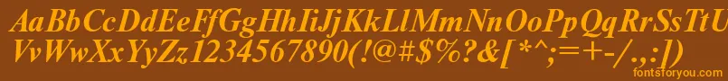 Nwtbi-fontti – oranssit fontit ruskealla taustalla