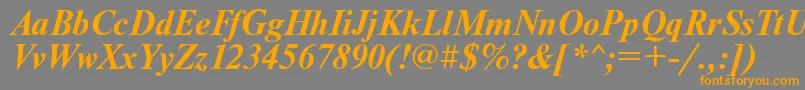 Nwtbi-Schriftart – Orangefarbene Schriften auf grauem Hintergrund