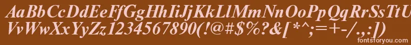 フォントNwtbi – 茶色の背景にピンクのフォント