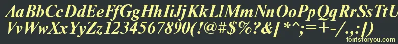 フォントNwtbi – 黒い背景に黄色の文字
