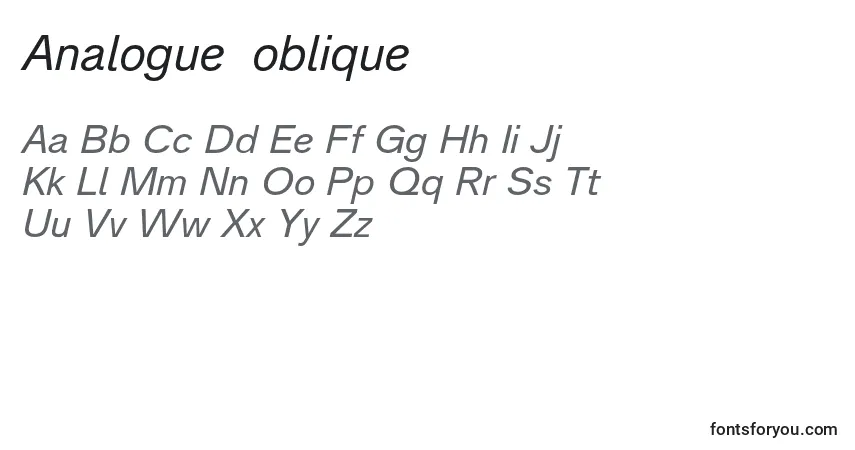 Schriftart Analogue56oblique (73302) – Alphabet, Zahlen, spezielle Symbole