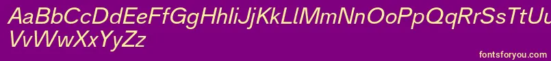 Analogue56oblique Font – Yellow Fonts on Purple Background