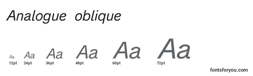 Größen der Schriftart Analogue56oblique (73302)