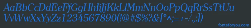 ClearlyromanItalic Font – Blue Fonts on Black Background