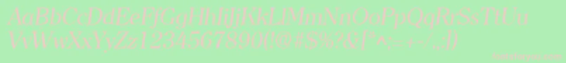 フォントClearlyromanItalic – 緑の背景にピンクのフォント