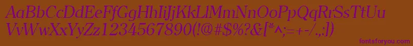 ClearlyromanItalic Font – Purple Fonts on Brown Background