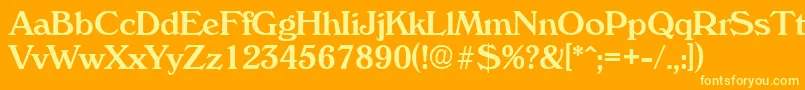 Weitere Informationen zur VeronaMedium-Schriftart VeronaMedium-Schriftart – Gelbe Schriften auf orangefarbenem Hintergrund