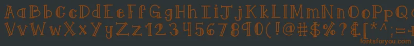 Шрифт Kbqueenyme – коричневые шрифты на чёрном фоне