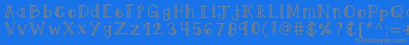 Kbqueenyme Font – Gray Fonts on Blue Background