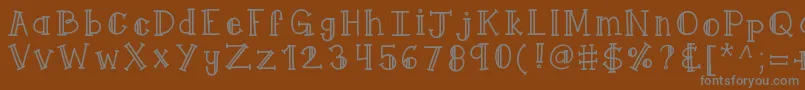 Kbqueenyme-Schriftart – Graue Schriften auf braunem Hintergrund
