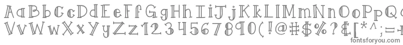 フォントKbqueenyme – 白い背景に灰色の文字