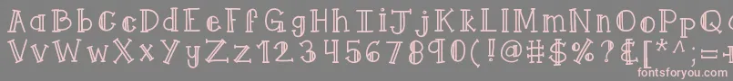 フォントKbqueenyme – 灰色の背景にピンクのフォント